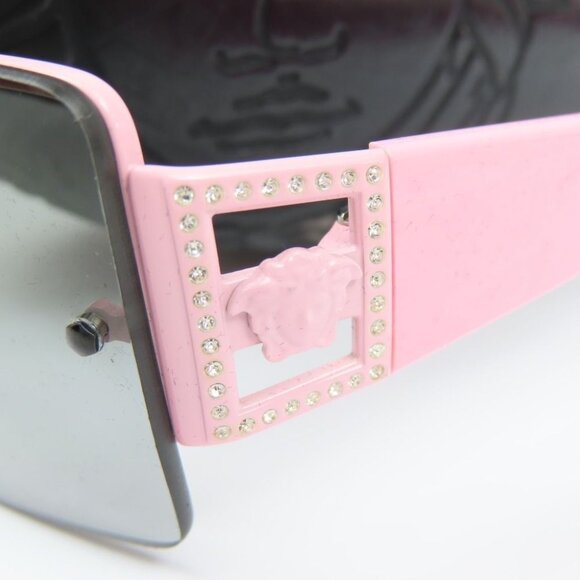 RARE Versace Vintage Medusa Semi Rimless Pink Rose Sunglasses 90s 2029-B - Picture 2 of 10